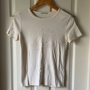 Alexa Chung Cream Hand Graphic Tee
